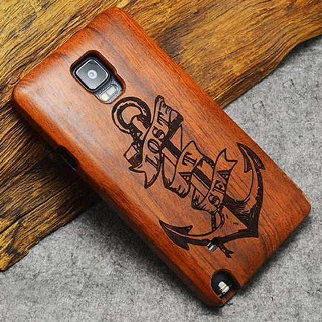 Wood Case For Samsung Galaxy S5 S6 S7 S8 S9 Edge Plus Note 3 8 9 Celular Phone Cases Cover 100% Natural Bamboo Carving Fundas