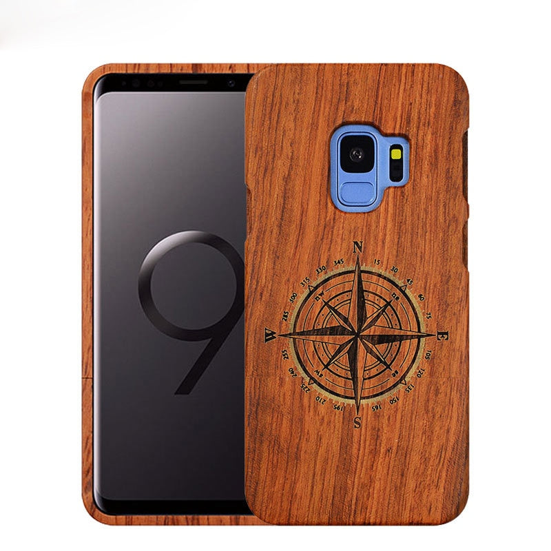 LYBALL Real Wood Phone Case for Samsung Galaxy S10+ 100% Natural Bamboo Hard Cover for S8 S9 S10 Plus S10 Lite S7 Edge Note9 8 5