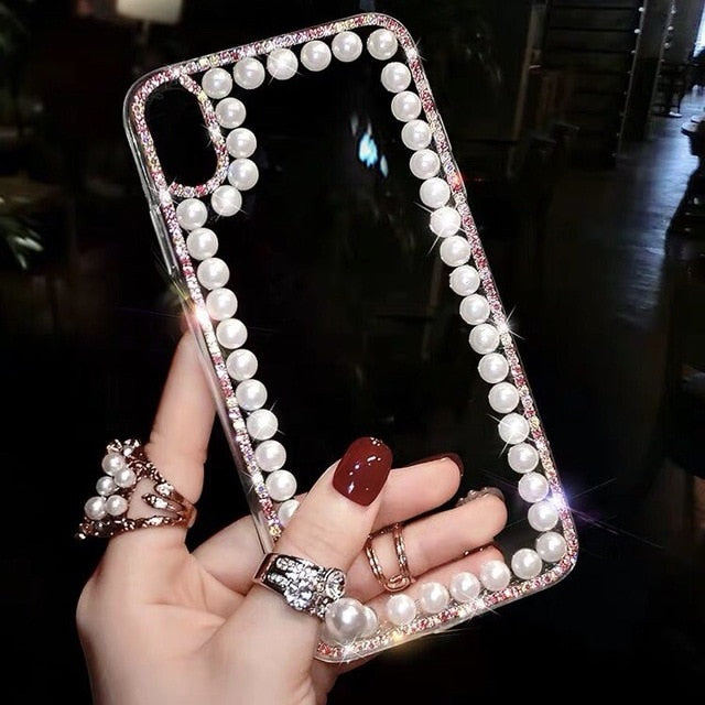 Glitter Pearl Clear Phone Cases For iPhone 11 Pro Max XR XS MAX X 8 7 6 6S Plus Case Cover For iPhone 11 Pro XR XS MAX X Plus