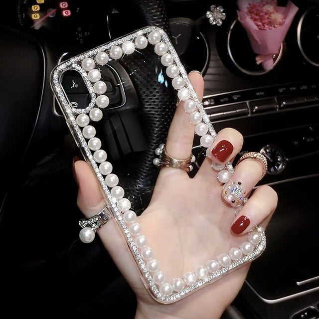Glitter Pearl Clear Phone Cases For iPhone 11 Pro Max XR XS MAX X 8 7 6 6S Plus Case Cover For iPhone 11 Pro XR XS MAX X Plus