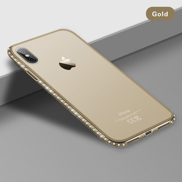 USLION Diamond Bling Transparent Phone Case Cover for iPhone 11 Pro Max 6 6S 8 7 Plus Soft TPU Clear Case For iPhone X XR XS Max