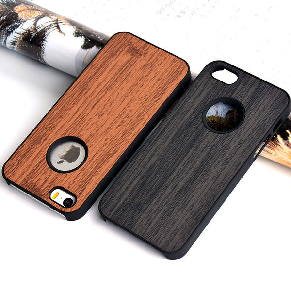 Case for iphone 5 5s se funda wood Bamboo pattern leather skin hard plastic classical Vintage phone cover for iphone 5s cases