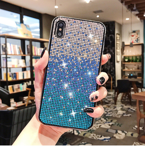Luxury Gradual Change Fully-jewelled Shiny Diamond Phone Case For iPhone 11 Pro Max X Xr Xs Max Case For iPhone 6 7 8 Plus Cover