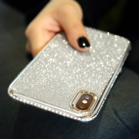 Rhinestone Glitter Phone Case for iphone 11 XS MAX XR X 7 8 Plus 6 6s Soft Silicone TPU Diamond Sexy Girl Protector Back Cover