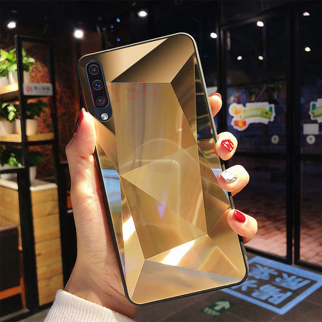 For Samsung Galaxy A50 Case Luxury Diamond Mirror Glossy Cover For Samsung M30 A10 A20 A30 A40 A60 A70 A80 S10 Note 10 Plus Case