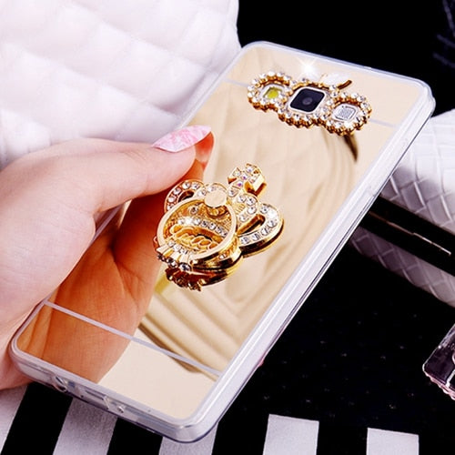 Mirror Case Soft TPU Gel Luxury Cover For Samsung Galaxy S10 S9 S8 Plus Acrylic Coque Note 8 5 J2 Prime J3 J4 J5 J6 J7 2016 2017
