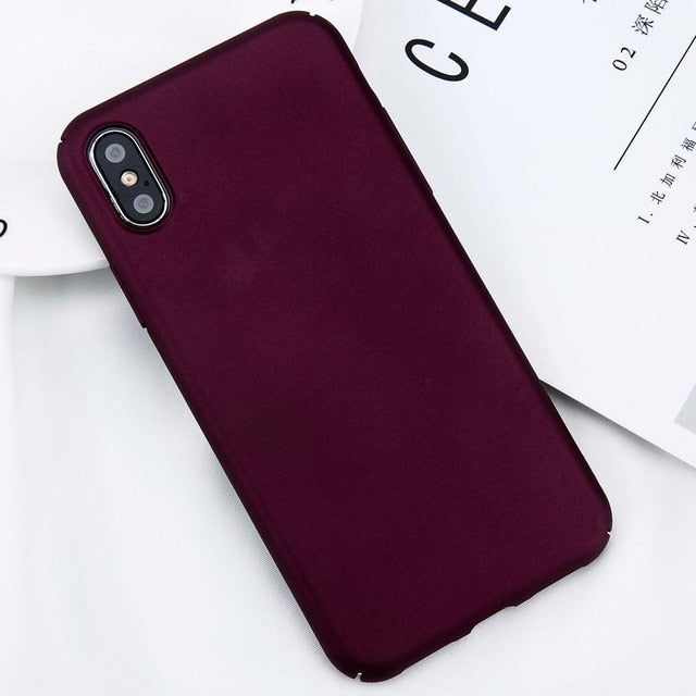 USLION For iPhone 11 Pro Max X Xs Max XR 8 7 Plain Phone Case Frosted Hard PC Back Cover For iPhone 8 7 6 6S Plus 5 5S SE Cases