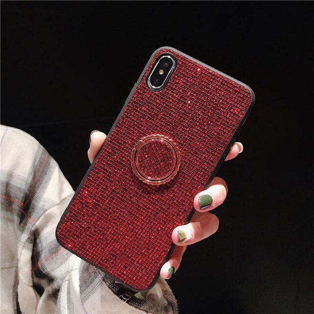 For Huawei P20 Pro Lite Case Mate 20 Pro Honor 10 Lite 8X P30 Pro Cases Luxury Glitter Diamond Gold Girl PC Silicone Ring Holder
