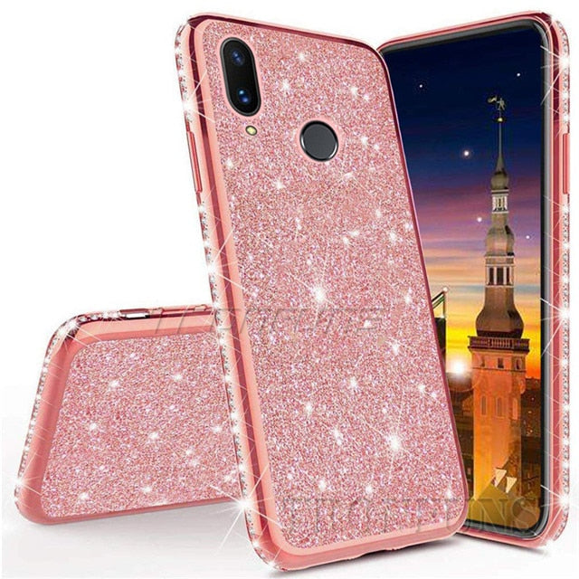 Luxury Diamond Glitter Case for Huawei Honor 10i 20i 10 20 Lite 8X 8C 8A 8S 7A 7C Pro Phone Case Soft Silicone TPU Cover Fundas