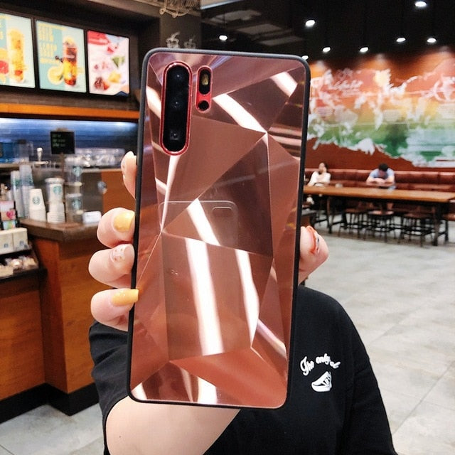 Diamond Mirror Case for Samsung A70 A50 A10 A30 A20 Soft Covers on Galaxy A6 A8 Plus 2018 S8 S9 S10 Plus S10e Note 10 8 9 Case