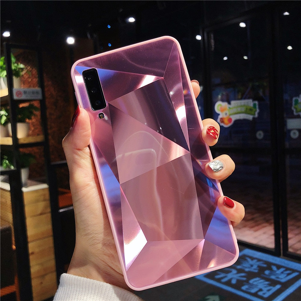 3D Diamond prism holographic laser Case For Samsung A10 A20 A30 A50 A70 A90 M20 A7 A9 2018 S10 Plus Note 10 Soft edge Phone Case