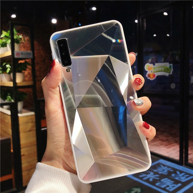 3D Diamond prism holographic laser Case For Samsung A10 A20 A30 A50 A70 A90 M20 A7 A9 2018 S10 Plus Note 10 Soft edge Phone Case