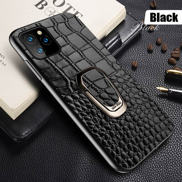 Genuine Leather phone case for iPhone 11 11 Pro 11 Pro Max X XS max XR 7 8 plus 6 6s 7 plus SE Magnetic Kickstand Luxury cover