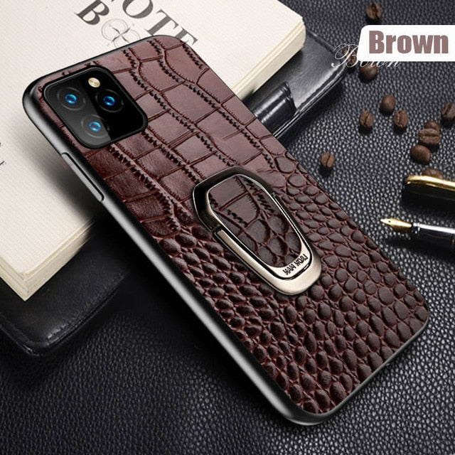 Genuine Leather phone case for iPhone 11 11 Pro 11 Pro Max X XS max XR 7 8 plus 6 6s 7 plus SE Magnetic Kickstand Luxury cover