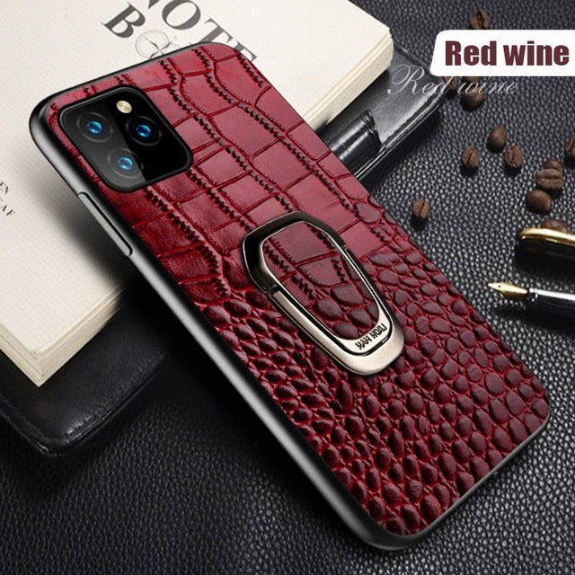 Genuine Leather phone case for iPhone 11 11 Pro 11 Pro Max X XS max XR 7 8 plus 6 6s 7 plus SE Magnetic Kickstand Luxury cover