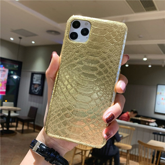 Snake Skin PU Leather Cover for iPhone 11 pro 6 6s Plus 7 7Plus 8 8Plus X XR XS Max Phone Case Crocodile Texture Coque Fundas