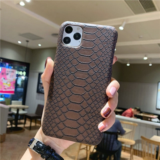 Snake Skin PU Leather Cover for iPhone 11 pro 6 6s Plus 7 7Plus 8 8Plus X XR XS Max Phone Case Crocodile Texture Coque Fundas