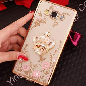 Luxury Flower Soft TPU Silicone Ring Holder Phone Case For Samsung Galaxy J4 J6 Plus J1 2016 J3 J5 J7 J2 Prime Pro Grand Cover