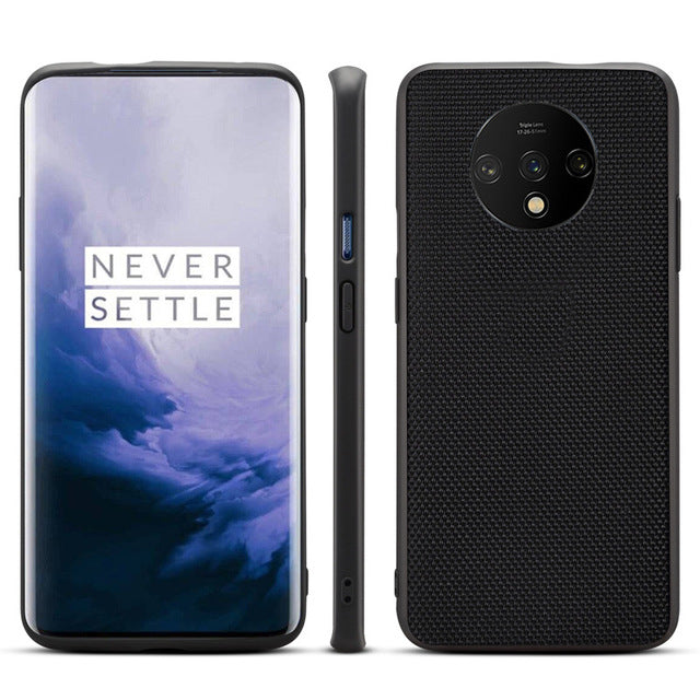 Phone Case for Oneplus 7 7T Pro Sandstone Silicon Nylon Wood Bamboo Bumper Cover Cases for One plus 7 Pro Oneplus 7t
