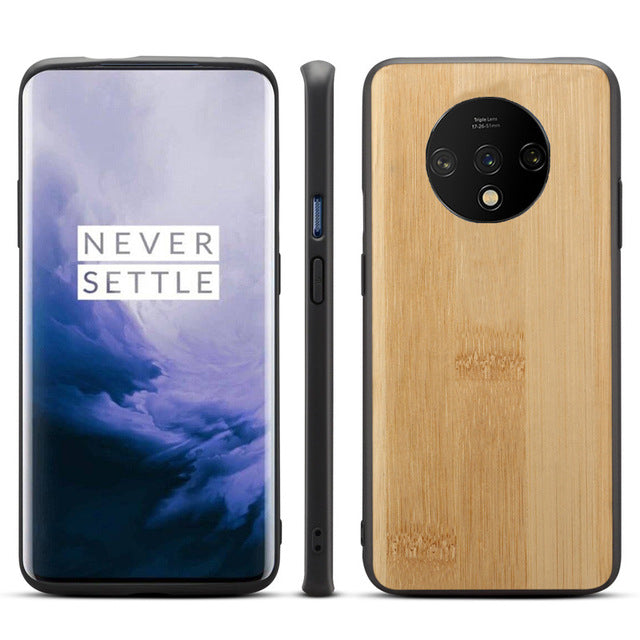 Phone Case for Oneplus 7 7T Pro Sandstone Silicon Nylon Wood Bamboo Bumper Cover Cases for One plus 7 Pro Oneplus 7t