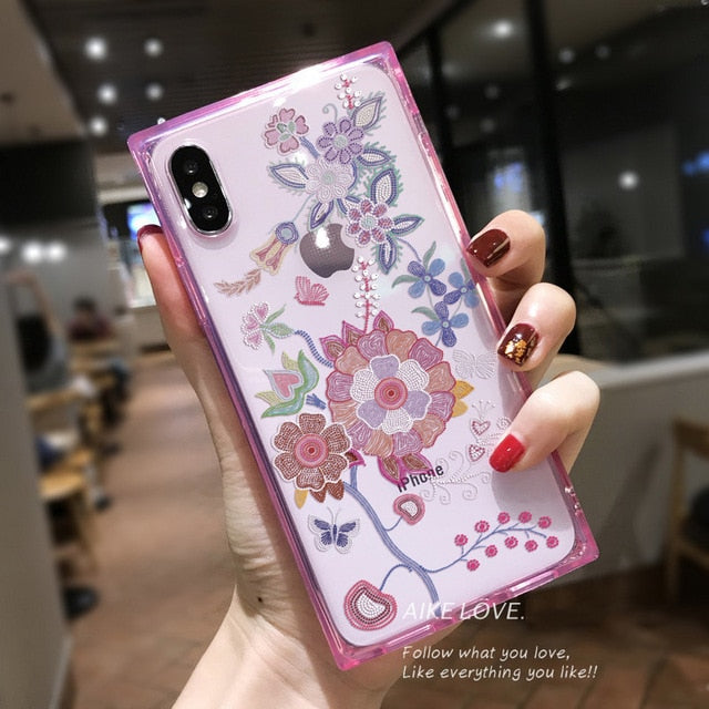 For Iphone 11 Pro Bling Square Glitter Clear Phone Case for Iphone X XS Max XR  8 7 Pluse 6 6S Case Clear Soft TPU Back Cover