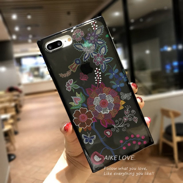 For Iphone 11 Pro Bling Square Glitter Clear Phone Case for Iphone X XS Max XR  8 7 Pluse 6 6S Case Clear Soft TPU Back Cover