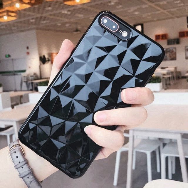 2020 Shockproof Transparent Diamond Texture Phone Case for iPhone 11 Pro Max XR XS Max 10 8 7 6s Plus Silicone Cover accessories