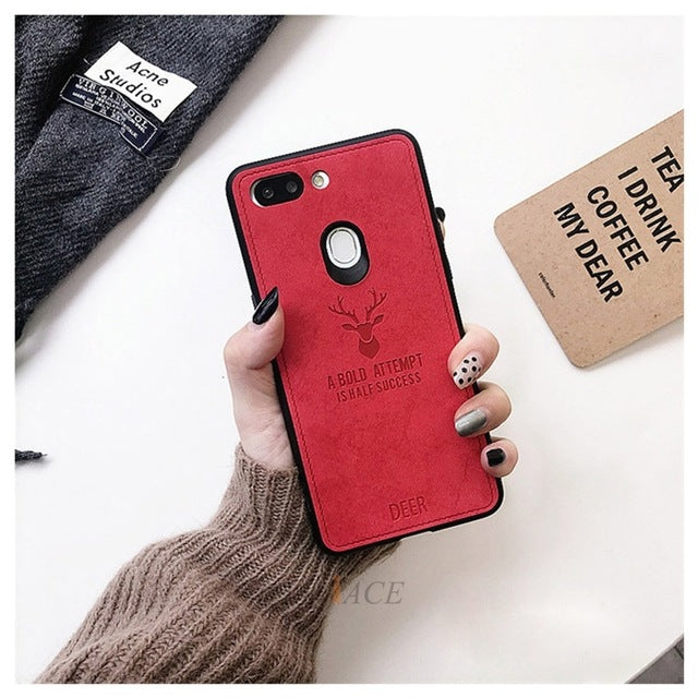 deer cloth phone case on for xiaomi redmi note 7 5 4 4x 6 pro k20 global leather tpu back cover coque