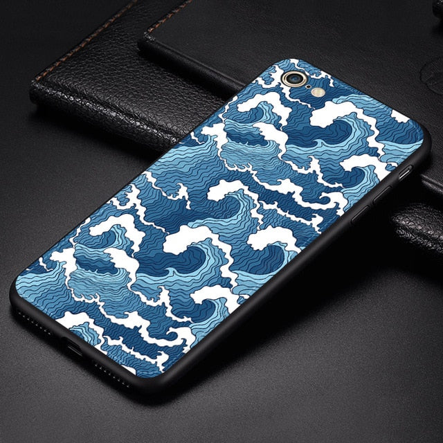 Phone Cases for iPhone11 pro max 8 7 6 6s Plus X Xs Max XR Cover Leather Skin Soft Silicone Traditional Auspicious texture Case