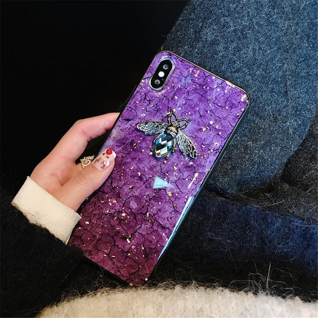 Luxury Diamond Marble Glitter silicon phone case for Samsung Galaxy S9 S8 S9 Plus S7 edge holder ring Cover For Samsung Note 8 9
