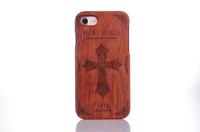 LYBALL Wooden Phone Case 100% Handmade Natural Real Wood Bamboo Hard Cover for Apple iPhone X XR XS MAX 8 7 Plus 6 6S Plus 5S SE