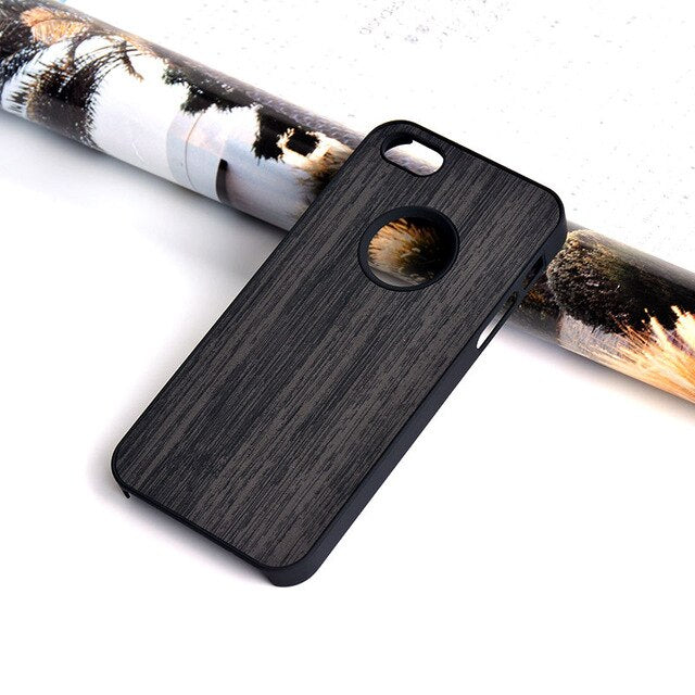 Case for iphone 5 5s se funda wood Bamboo pattern leather skin hard plastic classical Vintage phone cover for iphone 5s cases