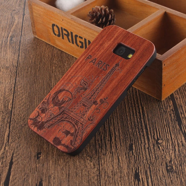 Mandala Skull Head Wood Bamboo Case For samsung galaxy A5 2017 Wood Case For Samsung Galaxy A5 2017 Cell Phone Case Wooden Cover
