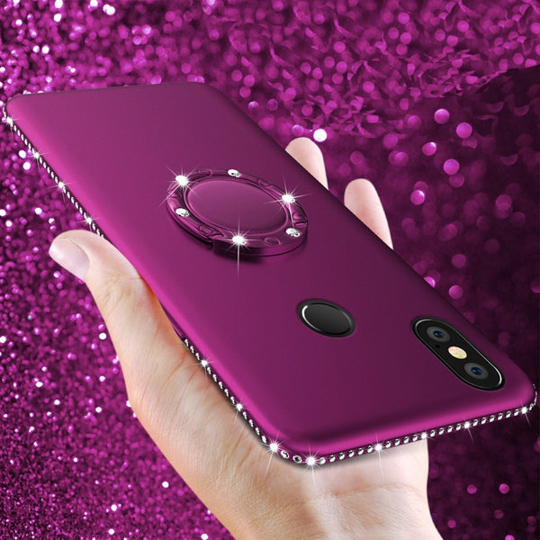 Hot Diamond Silicone Case for Xiaomi Pocophone F1 Redmi 4A 6 6A S2 5A Plus A Prime Note 4X 4 Pro Mi Max 3 A1 A2 Lite With Ring