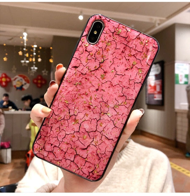Luxury Diamond Marble Glitter Phone Cases for iPhone X XR XS MAX 7 8 6s Plus holder Ring Silicon Cover For iPhone XR XS