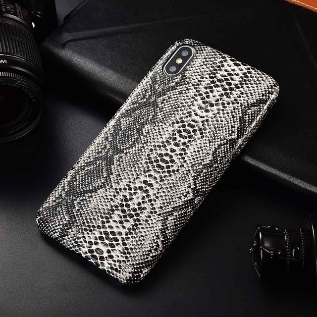 Snake Skin PU Leather Cover for iPhone 6 6s Plus 7 7Plus 8 8Plus X XR XS Max Phone Case Crocodile Texture Soft Coque Fundas
