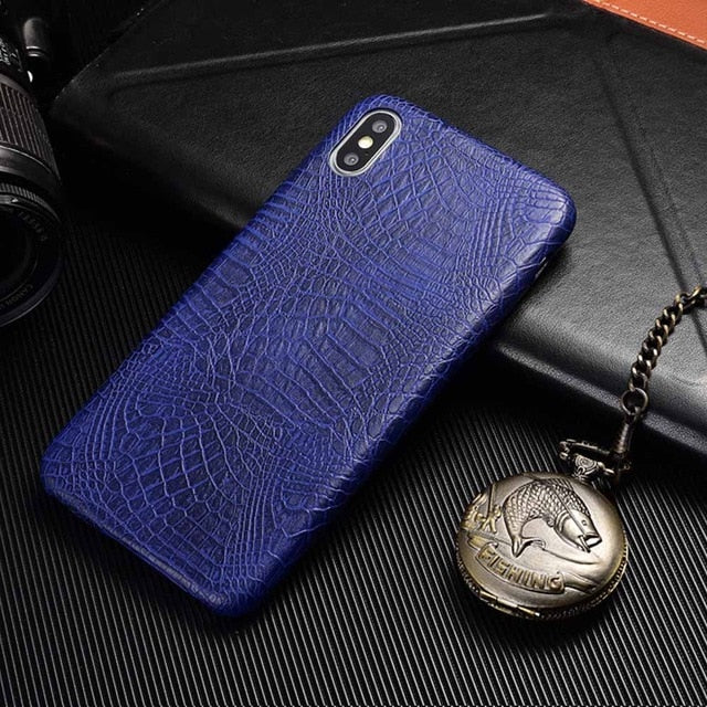 Snake Skin PU Leather Cover for iPhone 6 6s Plus 7 7Plus 8 8Plus X XR XS Max Phone Case Crocodile Texture Soft Coque Fundas