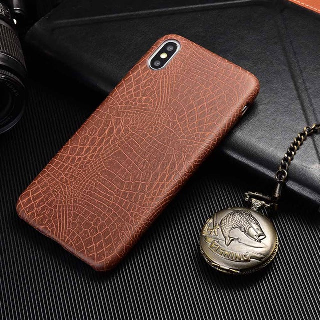Snake Skin PU Leather Cover for iPhone 6 6s Plus 7 7Plus 8 8Plus X XR XS Max Phone Case Crocodile Texture Soft Coque Fundas