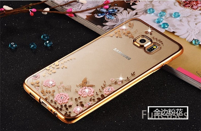 Bling Diamond Clear Case for Samsung S8 S9 A8 A6 J4 J6 plus A7 2018 Silicone TPU Cover Fundas For Note 9 8 J3 J5 J7 A5 A3 S7 S6